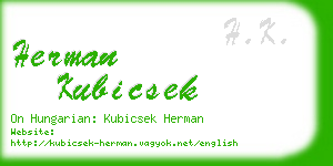 herman kubicsek business card